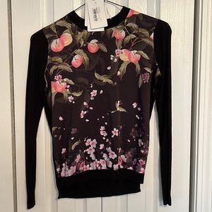 Cute Ted Baker long sleeve with peach/blossom pattern